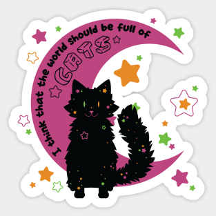 World filled with cats [norwegian forest] Sticker